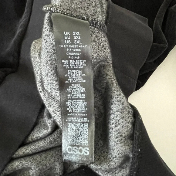 ASOS Long Sleeve 3X Velvet Sweatshirt Top Black Embroidered Lounge Boho - Picture 7 of 9